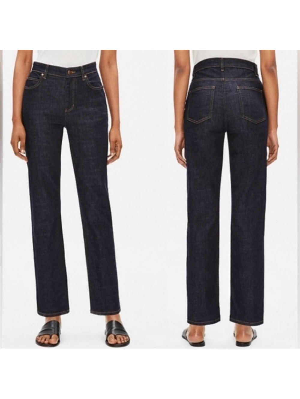 Eileen Fisher Organic Cotton Stretch Jeans 16 Dark Wash